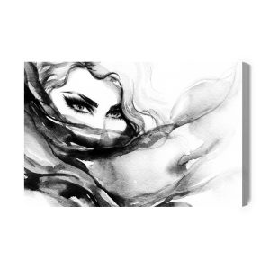 Peinture sur toile Visage Féminin Noir Et Blanc – Image 2
