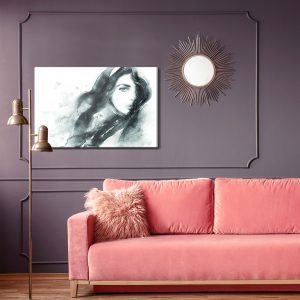 Peinture sur toile Un Portrait Féminin En Noir Et Blanc – Image 4