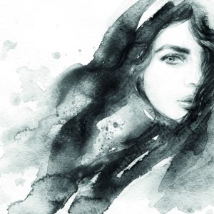 Peinture sur toile Un Portrait Féminin En Noir Et Blanc – Image 1