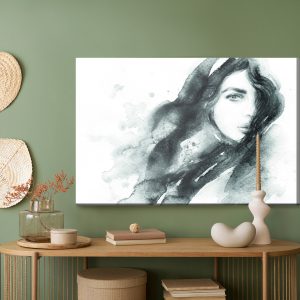 Peinture sur toile Un Portrait Féminin En Noir Et Blanc – Image 5