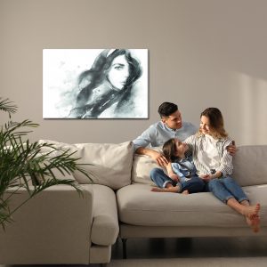Peinture sur toile Un Portrait Féminin En Noir Et Blanc – Image 7