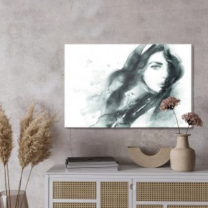 Peinture sur toile Un Portrait Féminin En Noir Et Blanc – Image 3