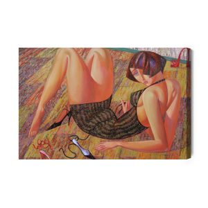 Peinture sur toile Une Peinture D'une Femme Dans Une Édition Abstraite – Image 2