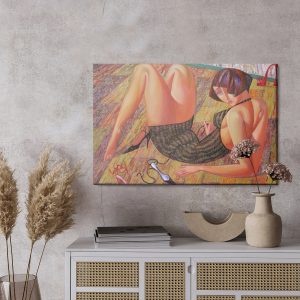Peinture sur toile Une Peinture D'une Femme Dans Une Édition Abstraite – Image 3