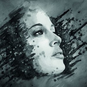 Peinture sur toile Peinture Réaliste D'un Visage Féminin – Image 1
