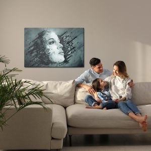 Peinture sur toile Peinture Réaliste D'un Visage Féminin – Image 7