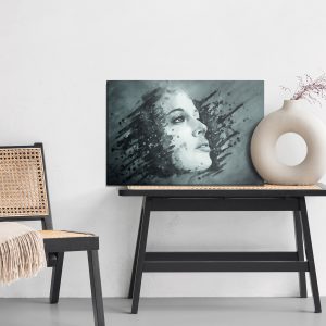Peinture sur toile Peinture Réaliste D'un Visage Féminin – Image 6