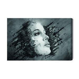 Peinture sur toile Peinture Réaliste D'un Visage Féminin – Image 2