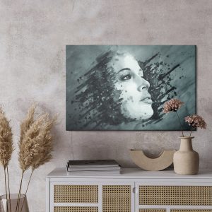 Peinture sur toile Peinture Réaliste D'un Visage Féminin – Image 3