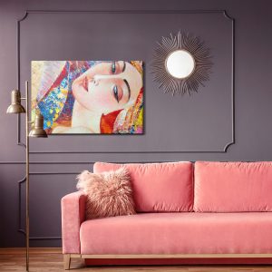 Peinture sur toile Portrait Coloré D'une Jeune Femme – Image 4