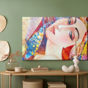 Peinture sur toile Portrait Coloré D'une Jeune Femme – Image 5