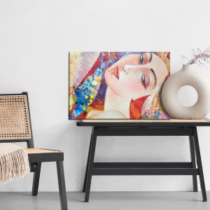 Peinture sur toile Portrait Coloré D'une Jeune Femme – Image 6