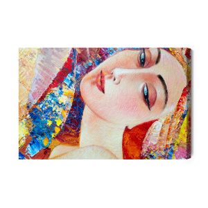 Peinture sur toile Portrait Coloré D'une Jeune Femme – Image 2