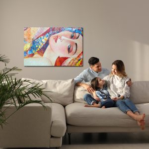 Peinture sur toile Un Portrait Coloré D'une Jeune Femme – Image 7