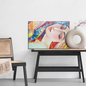 Peinture sur toile Un Portrait Coloré D'une Jeune Femme – Image 6