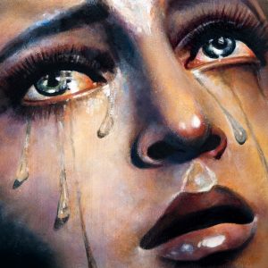 Peinture sur toile Une Femme En Larmes – Image 1