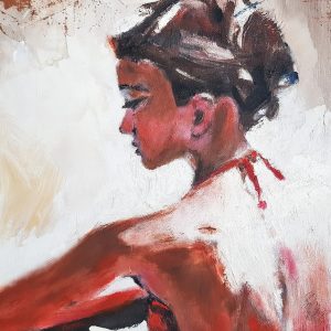 Peinture sur toile Femme Pensive – Image 1
