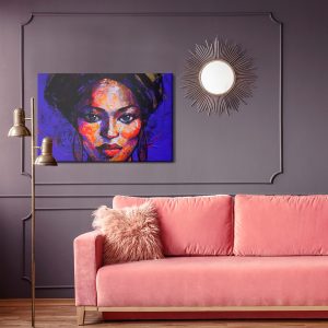Peinture sur toile Un Portrait Féminin Sous Une Forme Abstraite – Image 4