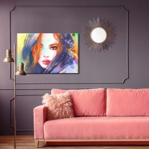 Peinture sur toile Portrait D'une Jeune Femme Peinte À L'aquarelle – Image 4
