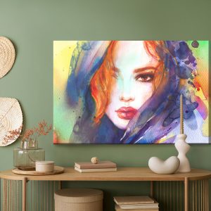 Peinture sur toile Portrait D'une Jeune Femme Peinte À L'aquarelle – Image 5