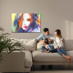 Peinture sur toile Portrait D'une Jeune Femme Peinte À L'aquarelle – Image 7