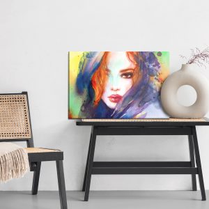 Peinture sur toile Portrait D'une Jeune Femme Peinte À L'aquarelle – Image 6