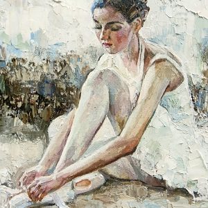 Peinture sur toile Ballerine Avant Le Spectacle – Image 1