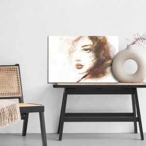Peinture sur toile Portrait De Femme Dans Les Tons Marrons – Image 6