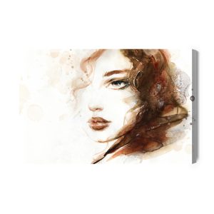 Peinture sur toile Portrait De Femme Dans Les Tons Marrons – Image 2
