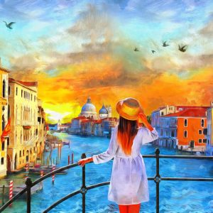 Peinture sur toile Une Femme À Venise – Image 1