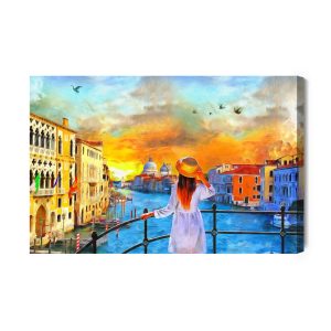 Peinture sur toile Une Femme À Venise – Image 2