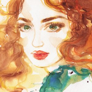 Peinture sur toile Portrait D'une Femme Rousse – Image 1