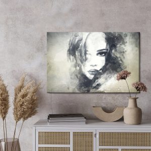 Peinture sur toile Un Visage Féminin En Version Aquarelle – Image 3