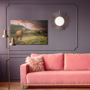 Peinture sur toile Un Cerf Sur Fond De Ciel Nuageux – Image 4