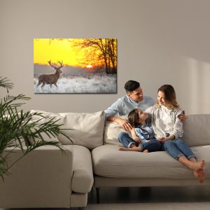 Peinture sur toile Un Cerf Sur Fond De Soleil Levant – Image 7