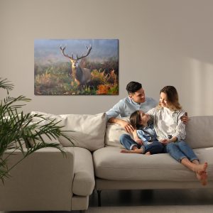 Peinture sur toile Un Cerf Impressionnant Parmi La Végétation Forestière – Image 7