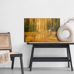 Peinture sur toile Un Cerf Au Bord Du Lac Dans La Forêt – Image 6