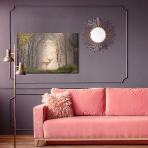 Peinture sur toile Un Cerf Au Milieu De La Forêt – Image 4