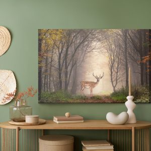 Peinture sur toile Un Cerf Au Milieu De La Forêt – Image 5