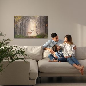 Peinture sur toile Un Cerf Au Milieu De La Forêt – Image 7