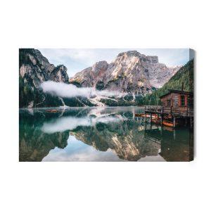 Peinture sur toile Lac Sauvage De Braies, Italie – Image 2