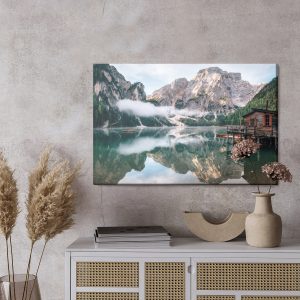 Peinture sur toile Lac Sauvage De Braies, Italie – Image 3