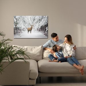 Peinture sur toile Cerf Dans La Forêt D'hiver – Image 7