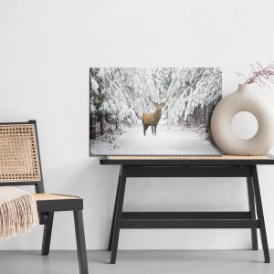 Peinture sur toile Cerf Dans La Forêt D'hiver – Image 6