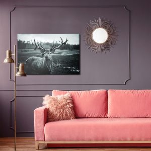 Peinture sur toile Cerf Noir Et Blanc – Image 4