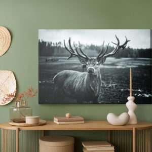 Peinture sur toile Cerf Noir Et Blanc – Image 5