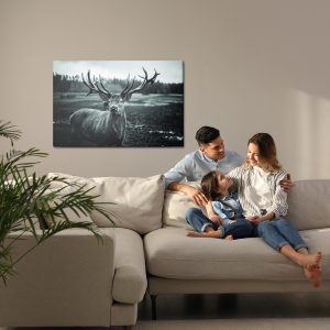 Peinture sur toile Cerf Noir Et Blanc – Image 7
