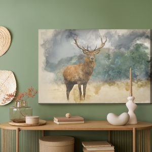 Peinture sur toile Un Cerf Peint À L'aquarelle – Image 5