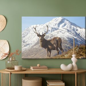 Peinture sur toile Un Cerf Avec Un Sommet De Montagne En Arrière-Plan - Retiré De La Vente – Image 5