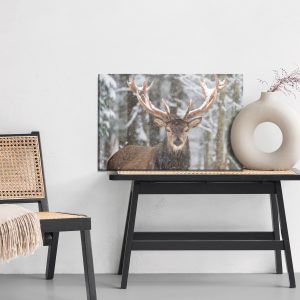 Peinture sur toile Cerf Dans La Forêt D'hiver – Image 6
